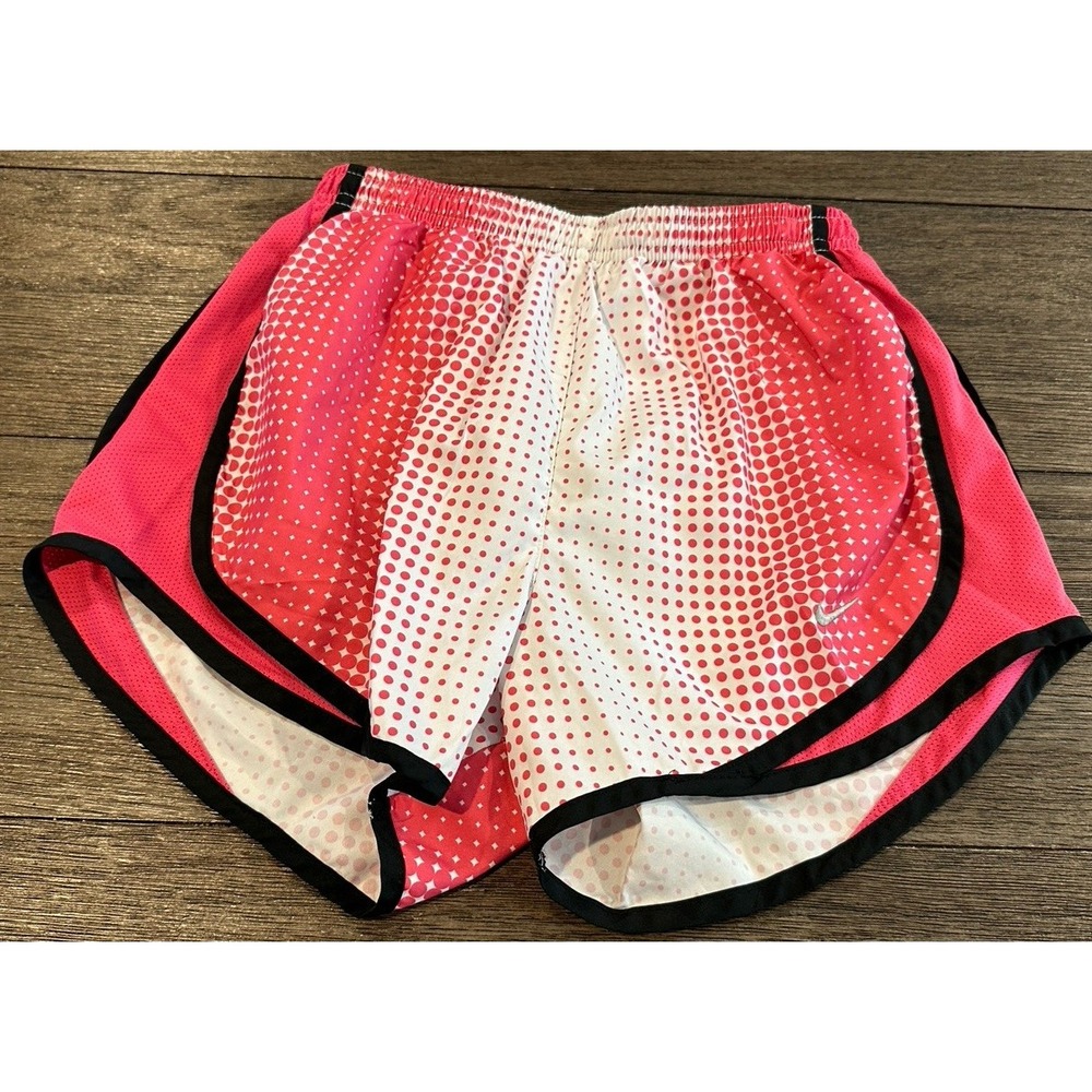 Women's Nike Dri-Fit Athletic Shorts With Liner pink white dots sz XS‎
